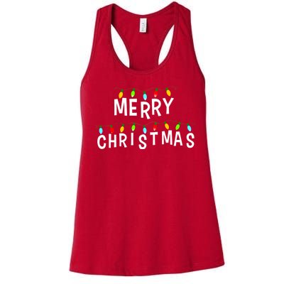 Merry Christmas Lights Women's Racerback Tank