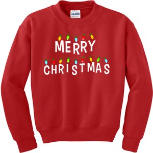 Merry Christmas Lights Kids Sweatshirt