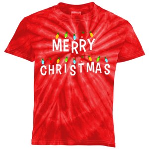 Merry Christmas Lights Kids Tie-Dye T-Shirt