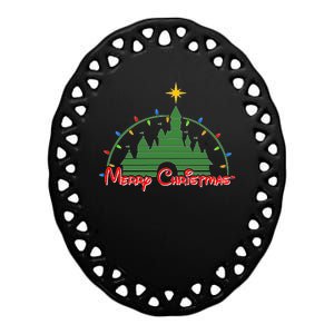 Merry Christmas Magical Ceramic Oval Ornament