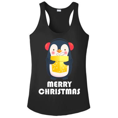 Merry Christmas Penguin Ladies PosiCharge Competitor Racerback Tank