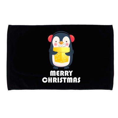 Merry Christmas Penguin Microfiber Hand Towel