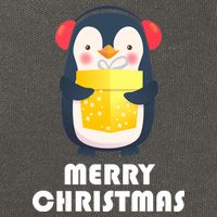 Merry Christmas Penguin Cotton Canvas Backpack