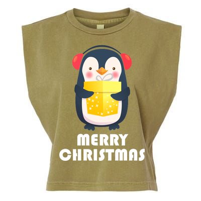 Merry Christmas Penguin Garment-Dyed Women's Muscle Tee