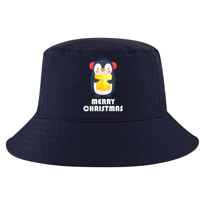 Merry Christmas Penguin Cool Comfort Performance Bucket Hat