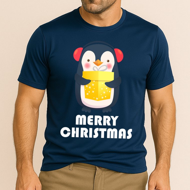 Merry Christmas Penguin Performance Shirt