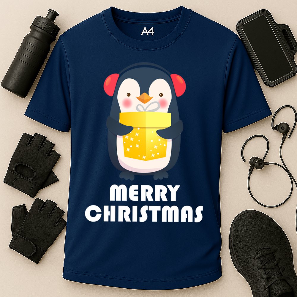 Merry Christmas Penguin Performance Shirt