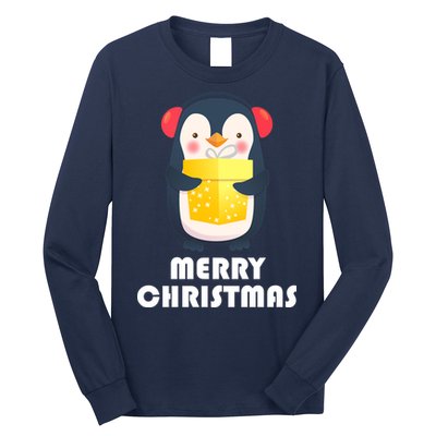 Merry Christmas Penguin Long Sleeve Shirt