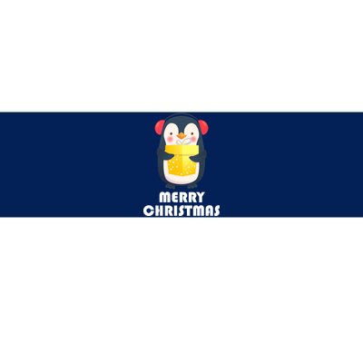 Merry Christmas Penguin Bumper Sticker