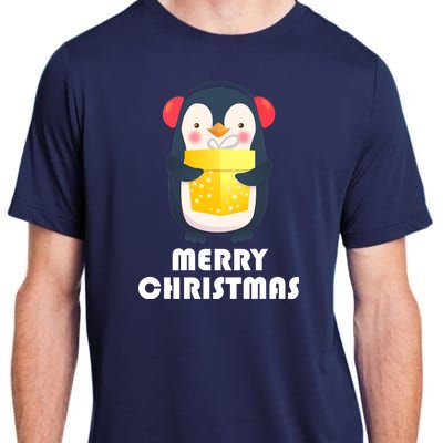 Merry Christmas Penguin Adult ChromaSoft Performance T-Shirt