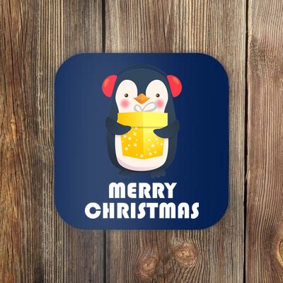 Merry Christmas Penguin Coaster