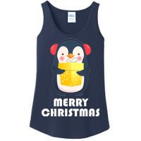 Merry Christmas Penguin Ladies Essential Tank