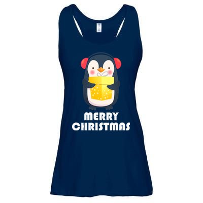 Merry Christmas Penguin Ladies Essential Flowy Tank