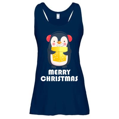 Merry Christmas Penguin Ladies Essential Flowy Tank