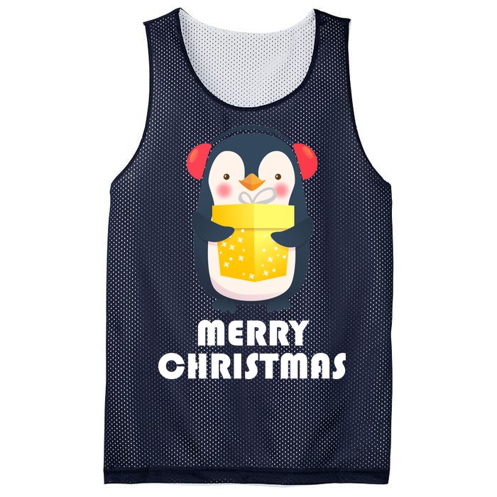 Merry Christmas Penguin Mesh Reversible Basketball Jersey Tank