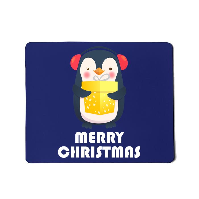 Merry Christmas Penguin Mousepad