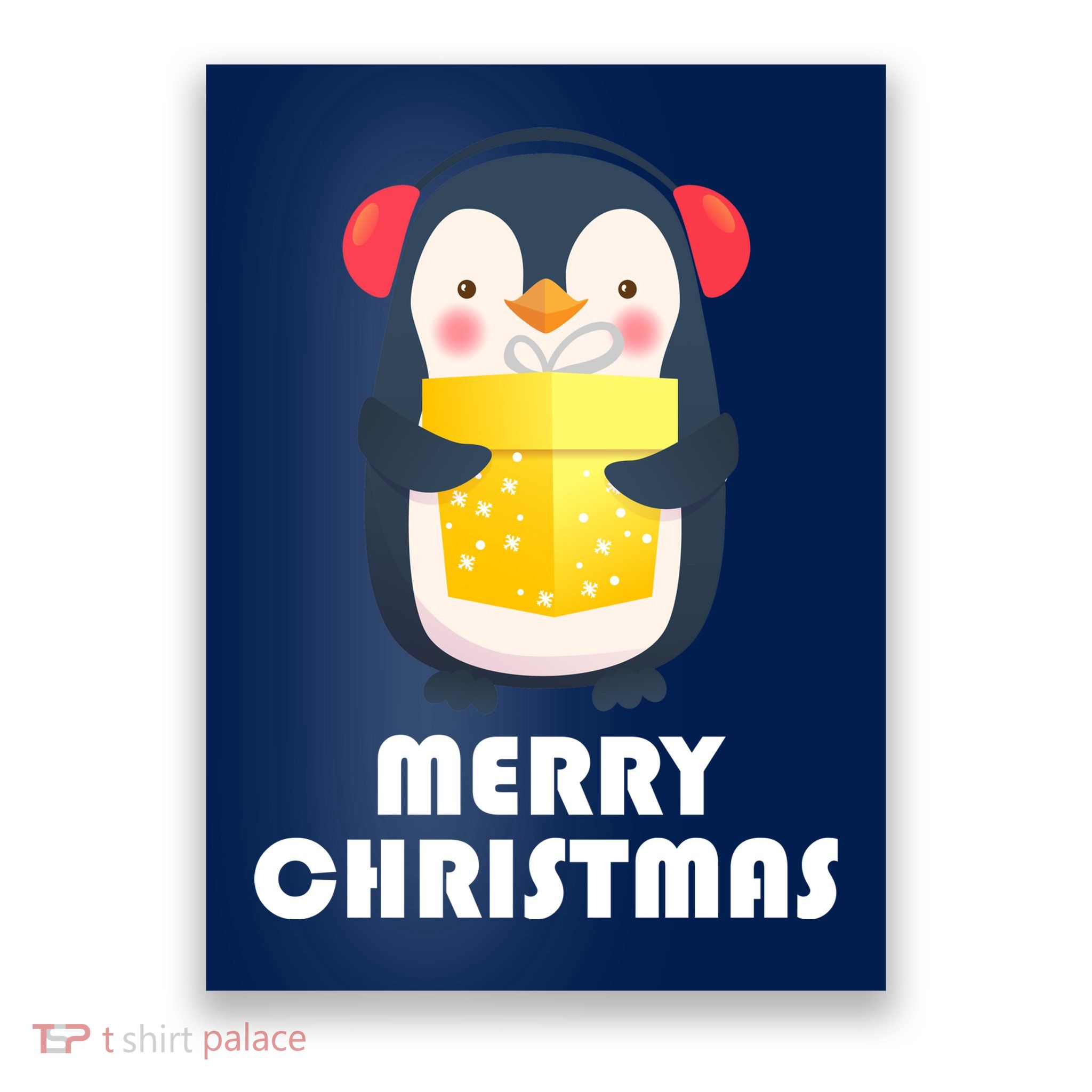 Merry Christmas Penguin Poster