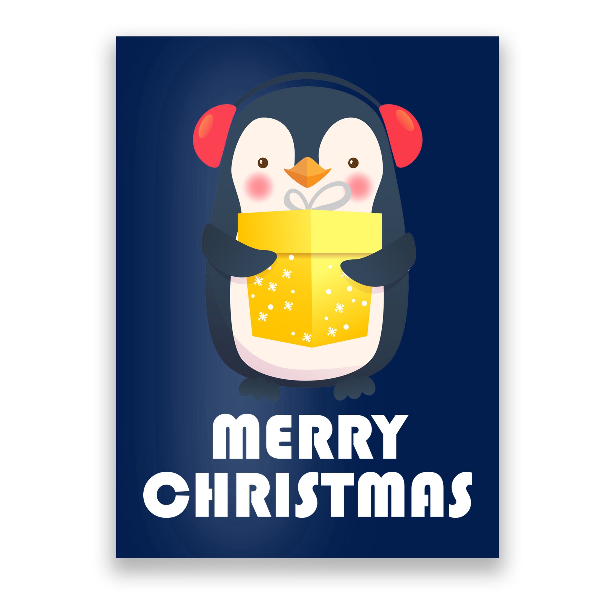 Merry Christmas Penguin Poster