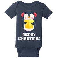 Merry Christmas Penguin Baby Bodysuit