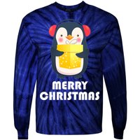 Merry Christmas Penguin Tie-Dye Long Sleeve Shirt