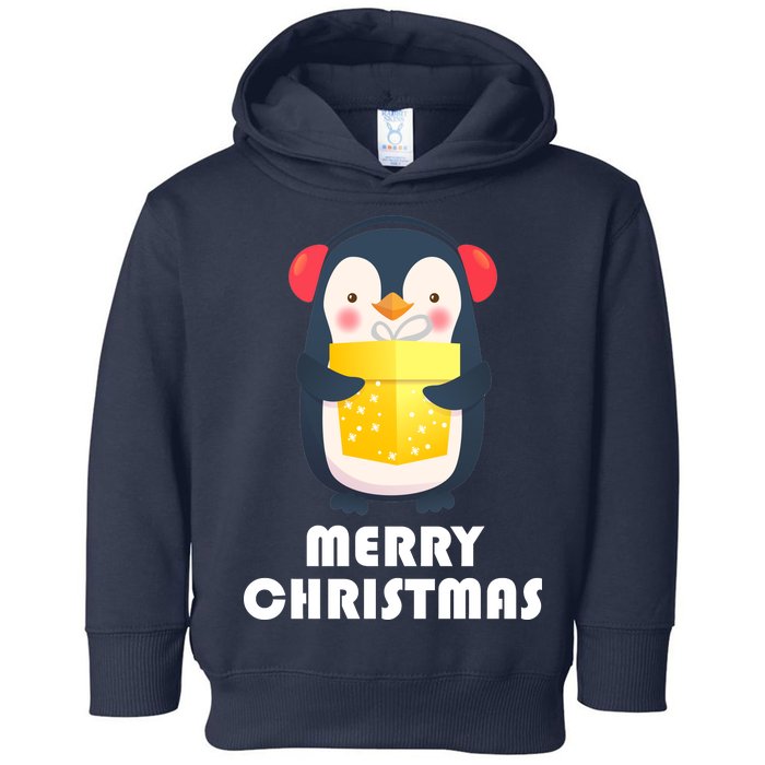 Merry Christmas Penguin Toddler Hoodie