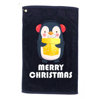 Merry Christmas Penguin Golf Towel