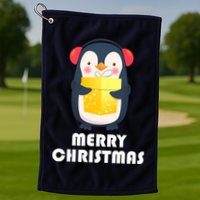 Merry Christmas Penguin Golf Towel