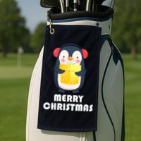 Merry Christmas Penguin Golf Towel