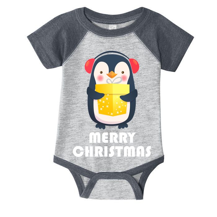 Merry Christmas Penguin Infant Baby Jersey Bodysuit