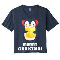 Merry Christmas Penguin Women's Crop Top Tee