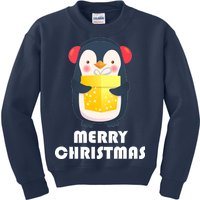 Merry Christmas Penguin Kids Sweatshirt