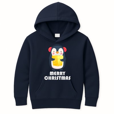 Merry Christmas Penguin Kids Hoodie