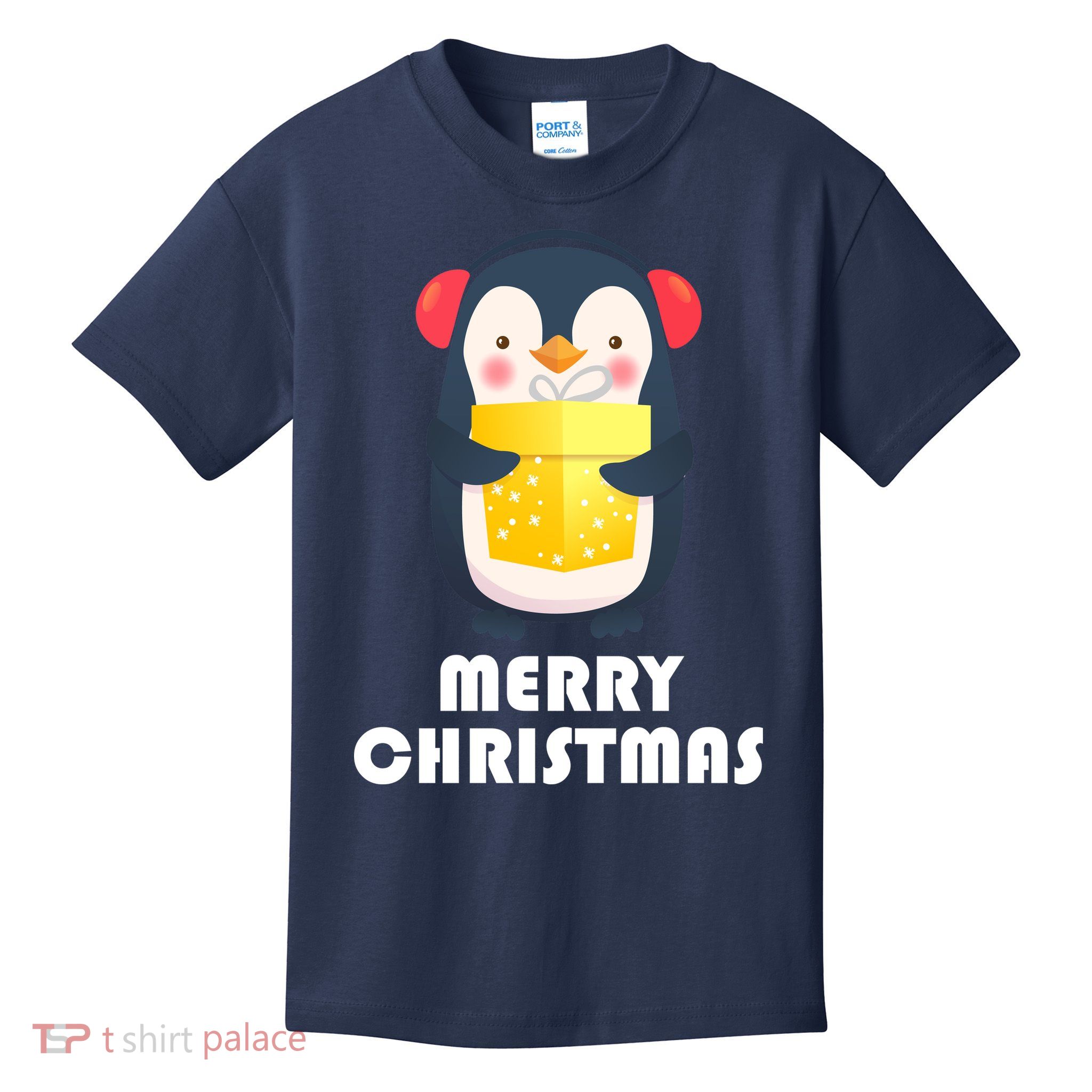 Merry Christmas Penguin Kids T-Shirt