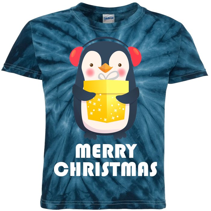 Merry Christmas Penguin Kids Tie-Dye T-Shirt