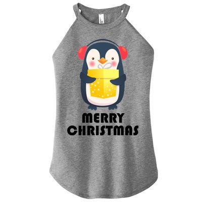 Merry Christmas Penguin Women's Perfect Tri Rocker Tank