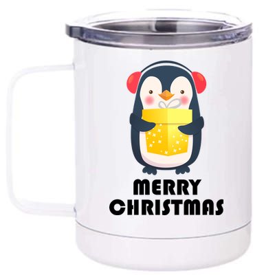 Merry Christmas Penguin 12 oz Stainless Steel Tumbler Cup