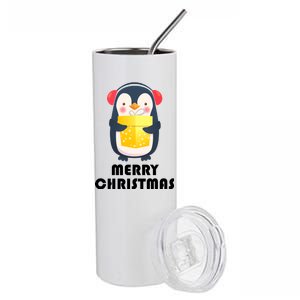 Merry Christmas Penguin Stainless Steel Tumbler