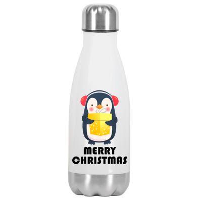 Merry Christmas Penguin Stainless Steel Insulated Water Bottle