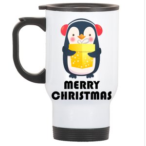 Merry Christmas Penguin Stainless Steel Travel Mug