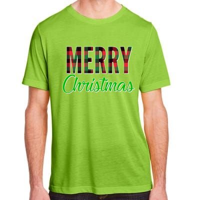 Merry Christmas Plaid Adult ChromaSoft Performance T-Shirt