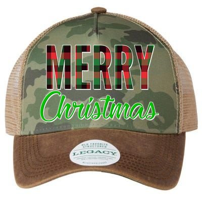 Merry Christmas Plaid Legacy Tie Dye Trucker Hat