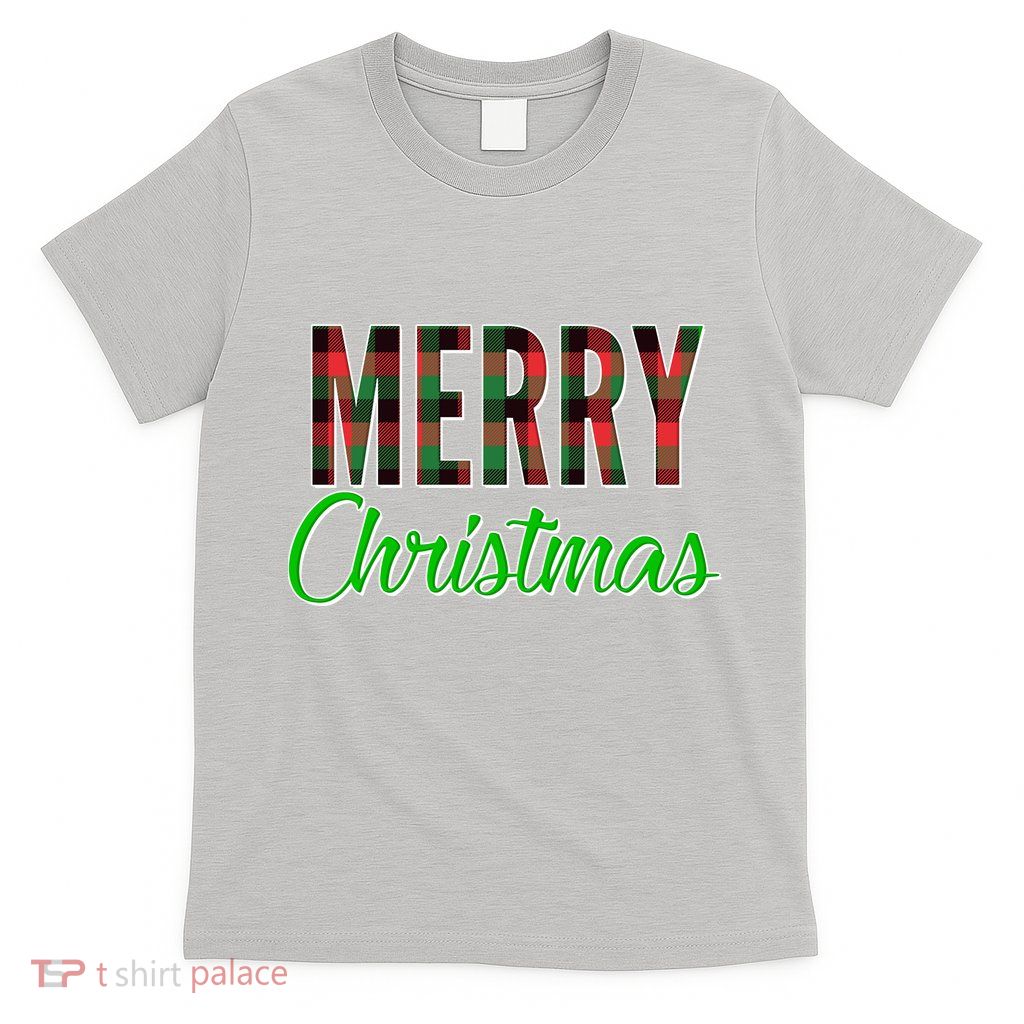 Merry Christmas Plaid T-Shirt