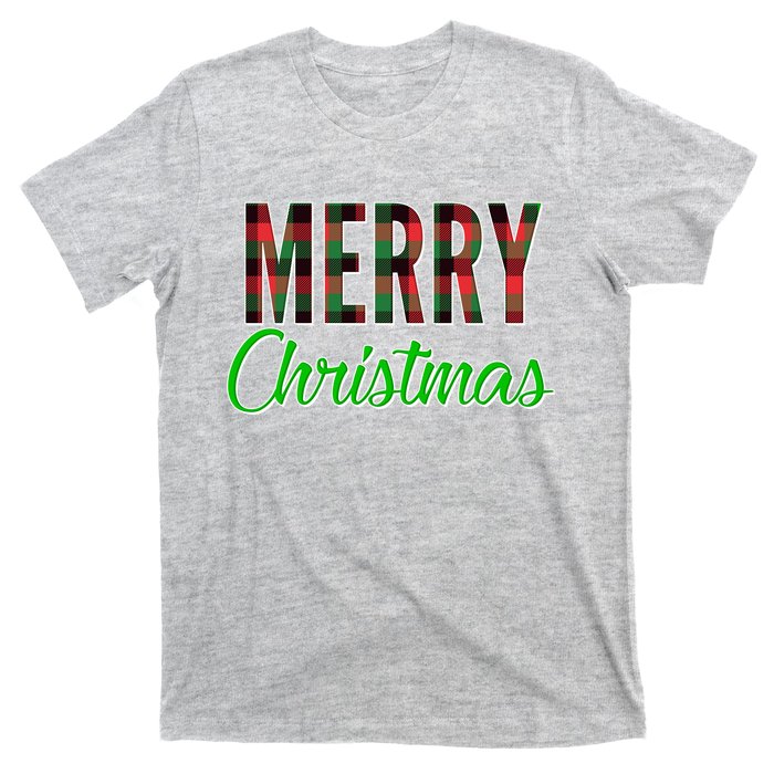 Merry Christmas Plaid T-Shirt