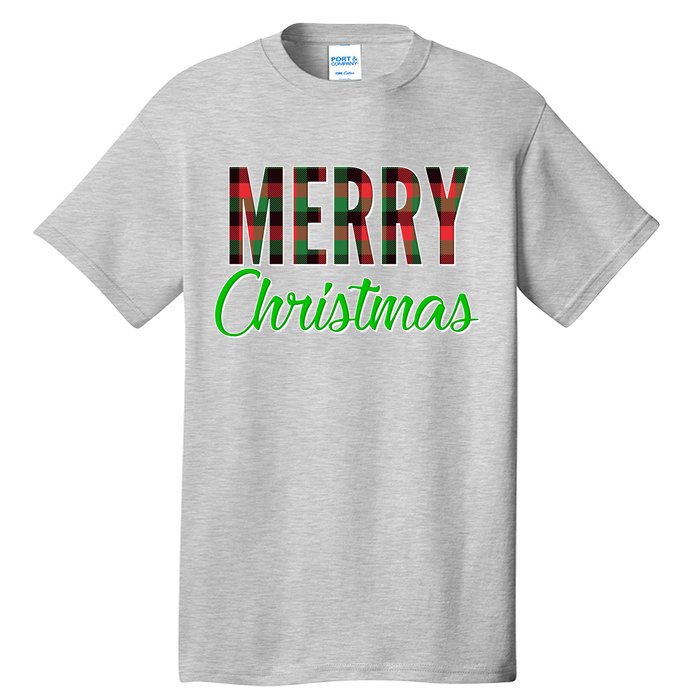 Merry Christmas Plaid Tall T-Shirt