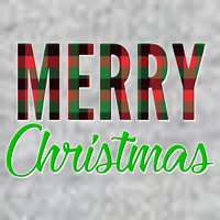 Merry Christmas Plaid V-Neck T-Shirt