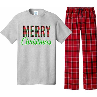 Merry Christmas Plaid Pajama Set