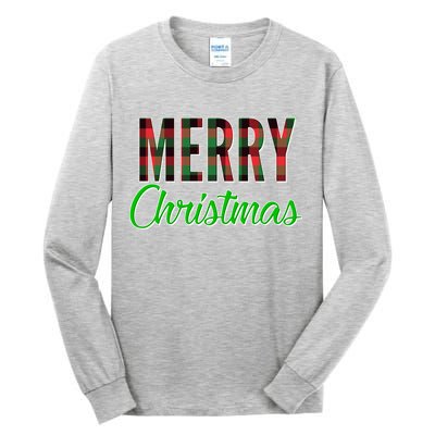 Merry Christmas Plaid Tall Long Sleeve T-Shirt