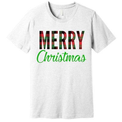 Merry Christmas Plaid Premium T-Shirt