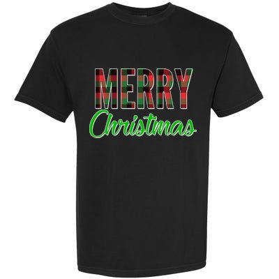 Merry Christmas Plaid Garment-Dyed Heavyweight T-Shirt