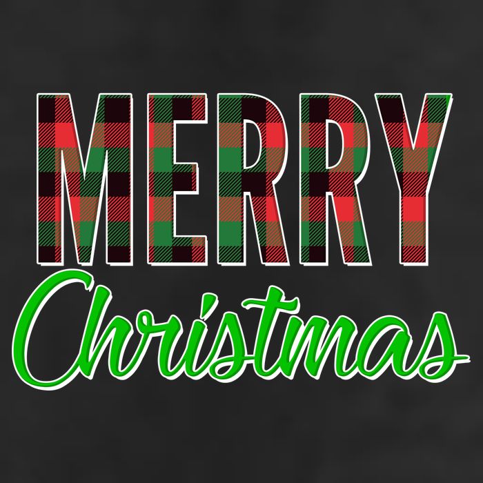 Merry Christmas Plaid 7 Panel Mesh Trucker Snapback Hat
